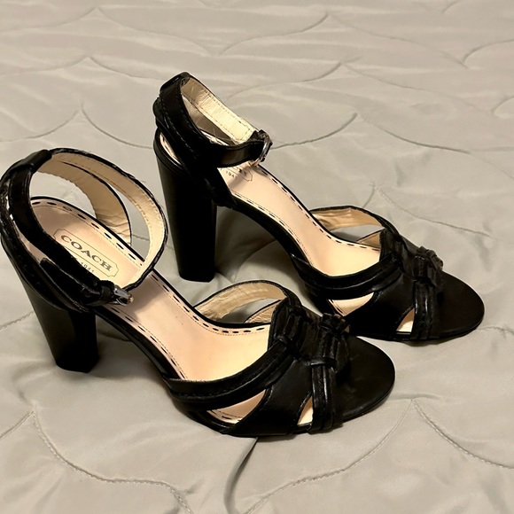 Coach "Golden" Ankle Strap Heeled Sandals 8.5B - Picture 2 of 6